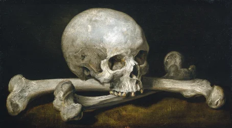 Memento Mori mit Totenkopf und Knochen, 1650-63